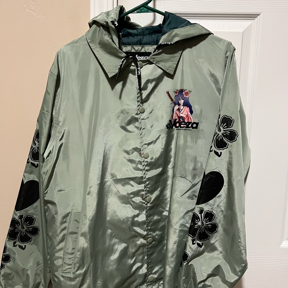 Valeza Green Floral Hooded Jacket